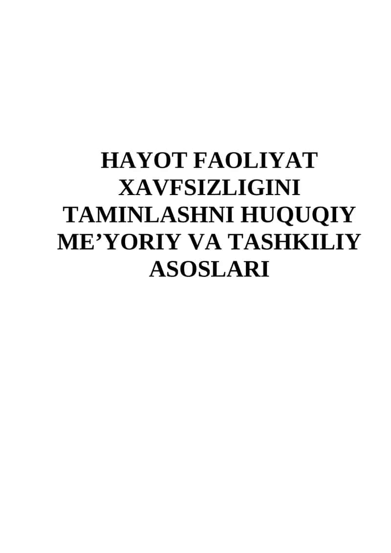 Mehnat muhofazasi 1