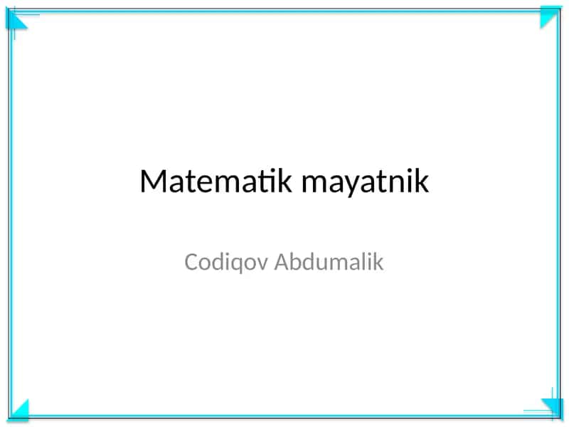 Matematik mayatnik 1