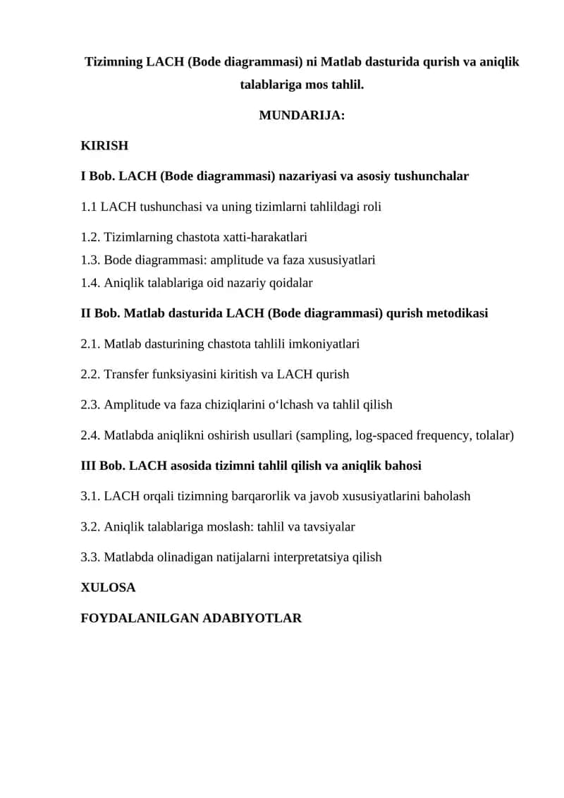 LACH (Bode diagrammasi) 1