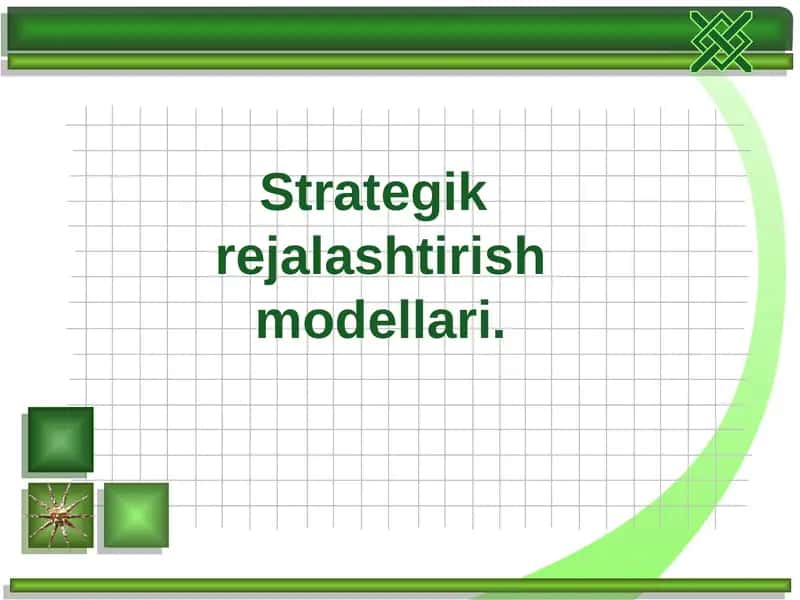 Strategik Rejalashtirish Modellari 1