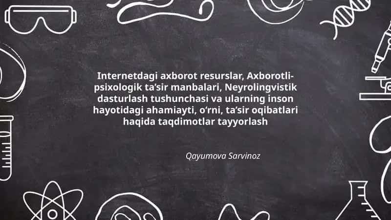 Neyrolingvistik dasturlash tushunchasi va ularning inson hayotidagi ahamiayti 1