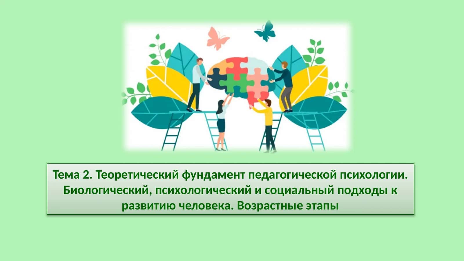 Теоретический фундамент педагогической психологии. Биологический, психологический и социальный подходы к развитию человека. Возрастные этапы 1