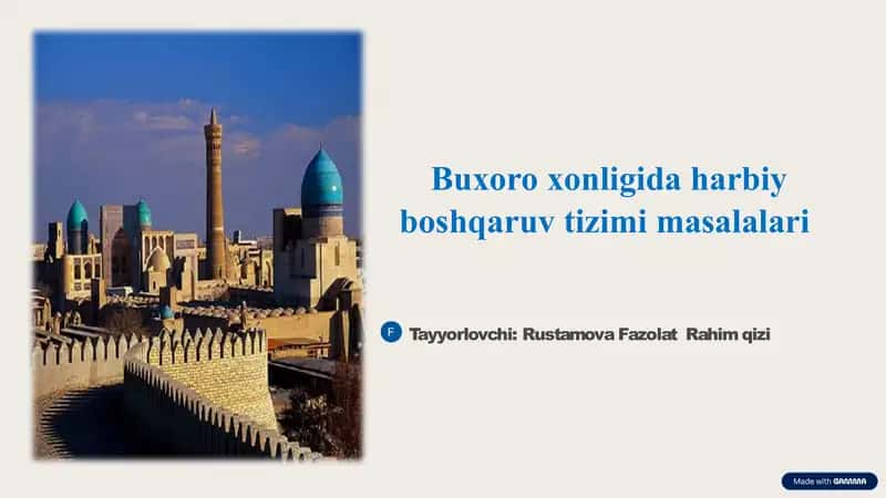 Buxoroxonligida harbiy boshqaruv tizimi masalalari 1