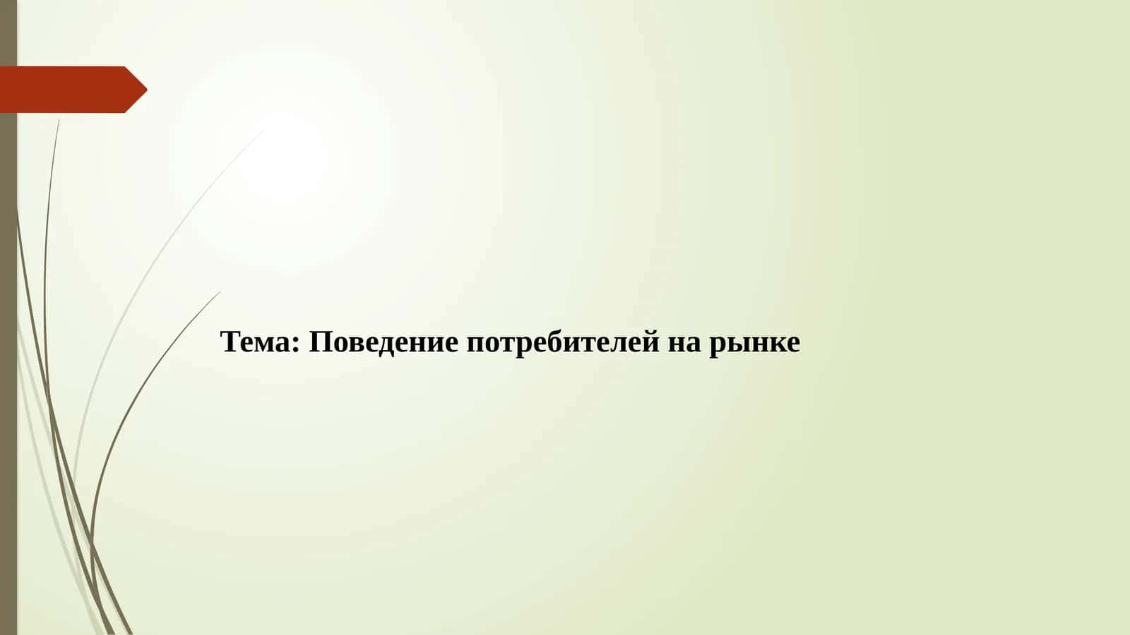 Поведение потребителей на рынке 1