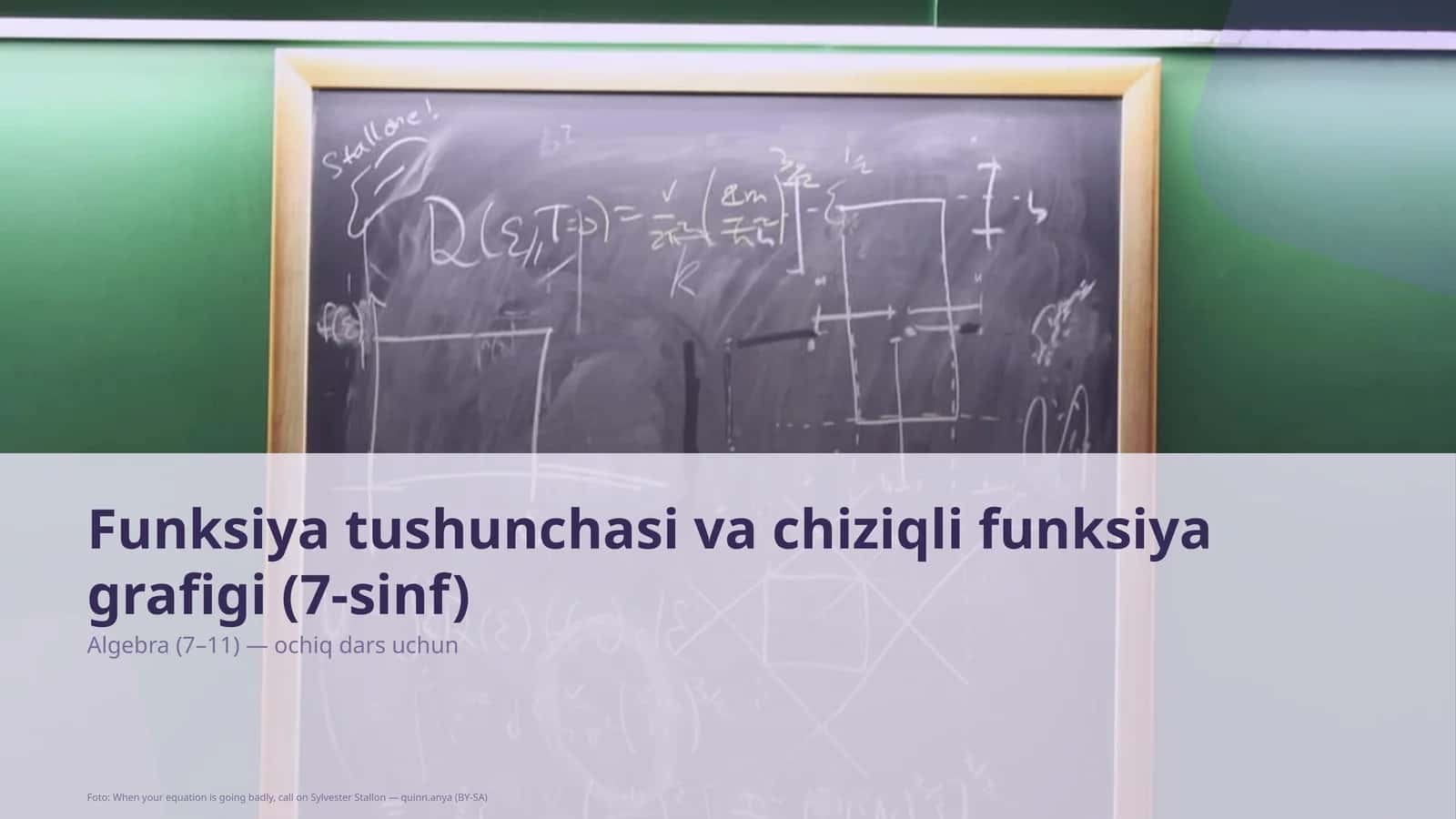 Funksiya tushunchasi va chiziqli funksiya grafigi (7-sinf) 1