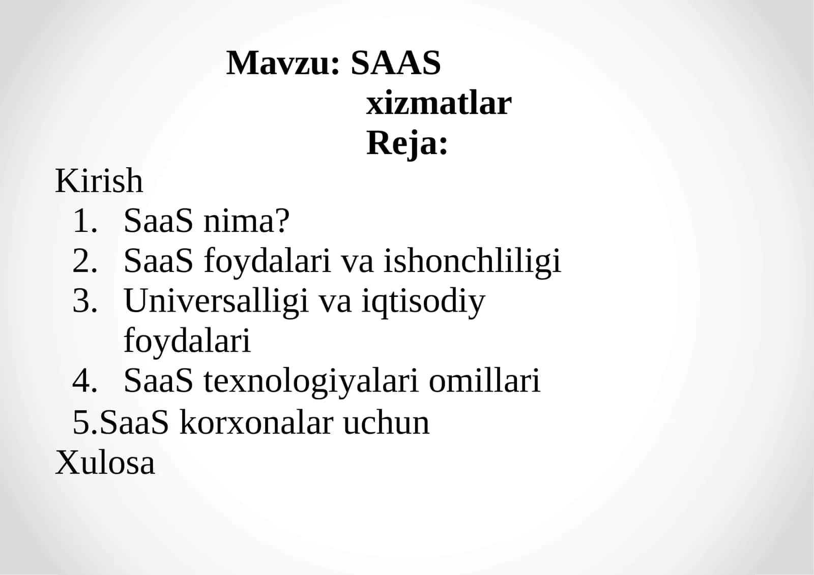 SAASxizmatlarReja 1
