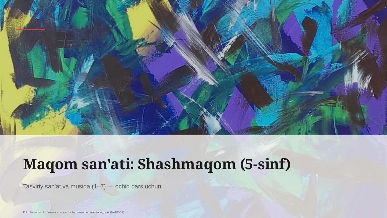 Maqom san'ati: Shashmaqom (5-sinf) 1