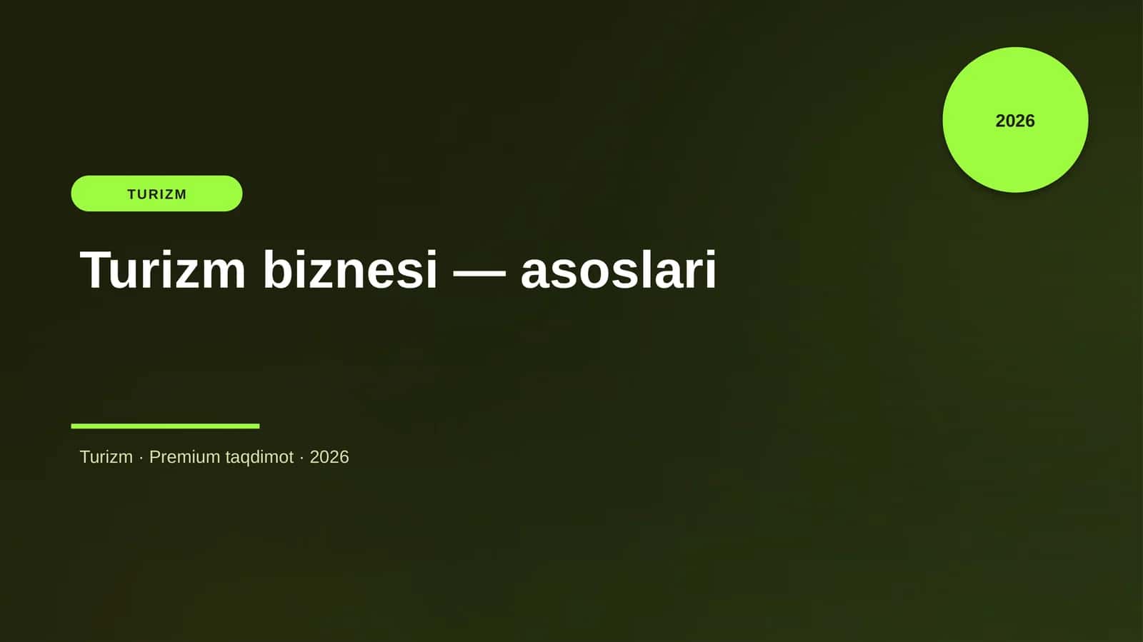 Turizm biznesi — asoslari 1