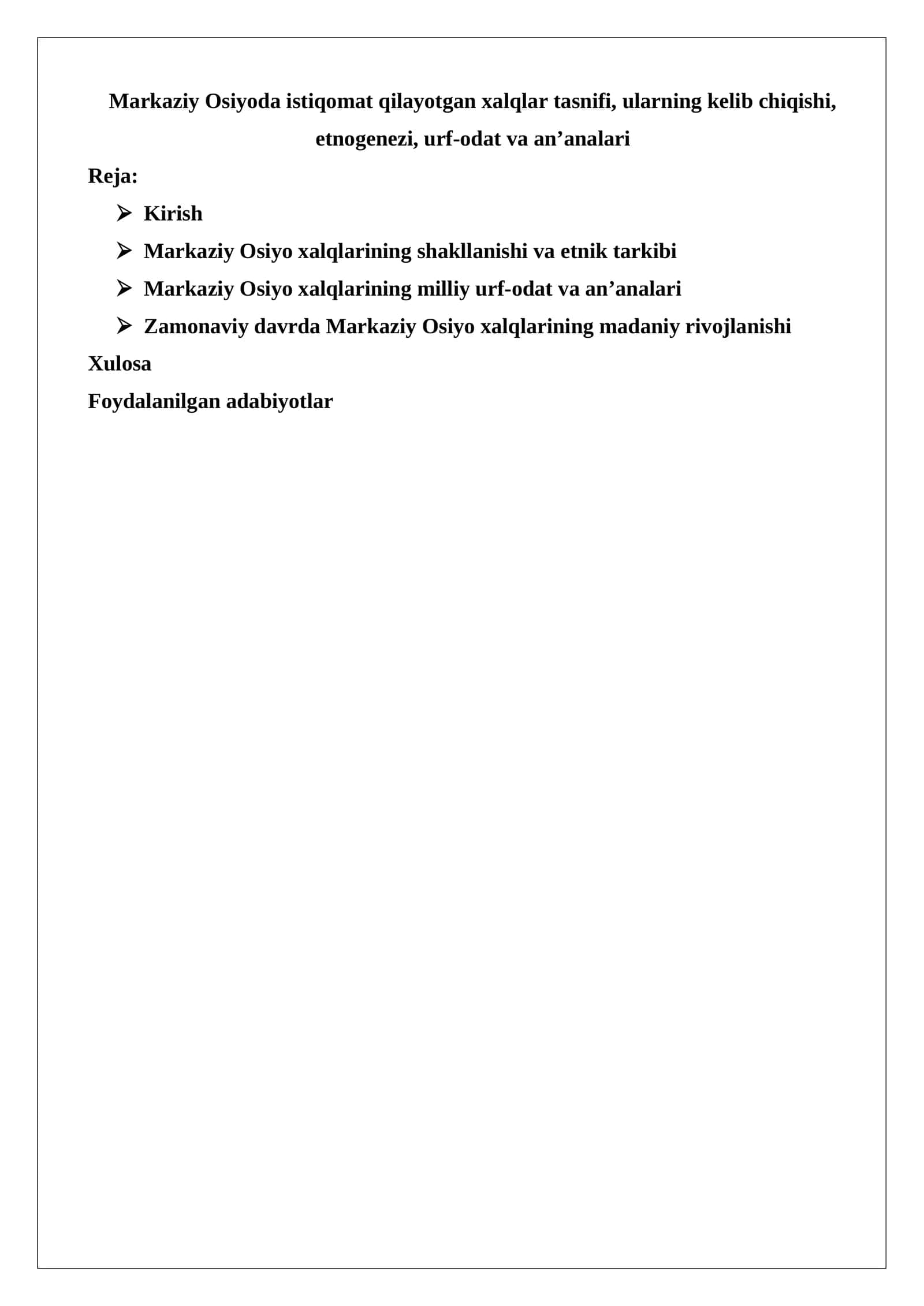 Markaziy Osiyoda istiqomat qilayotgan xalqlar tasnifi, ularning kelib chiqishi 1