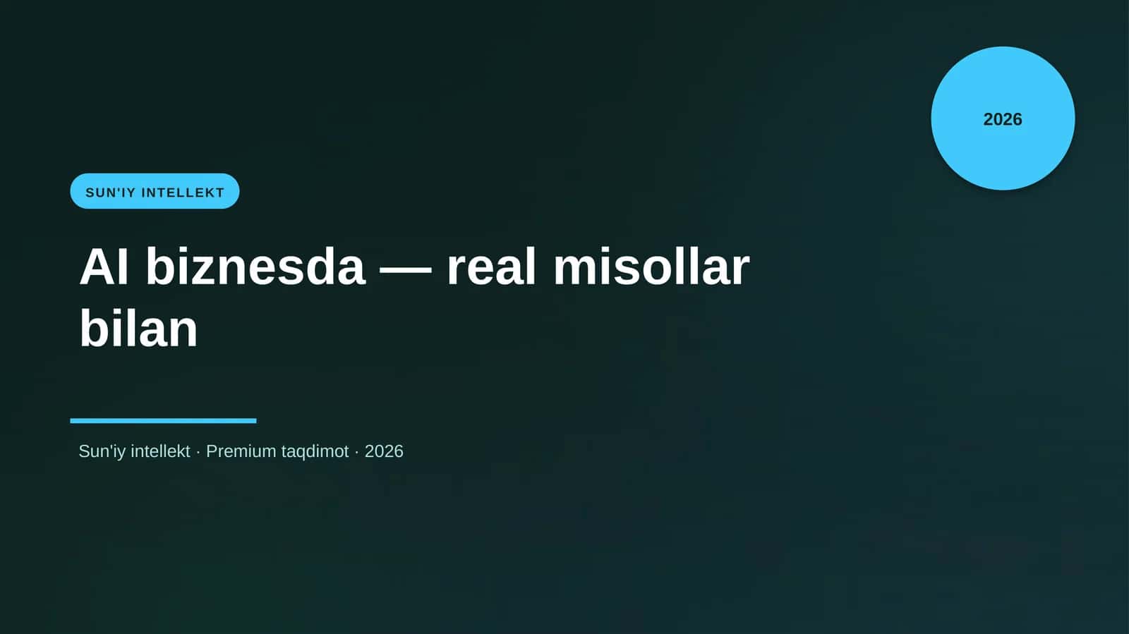 AI biznesda — real misollar bilan 1