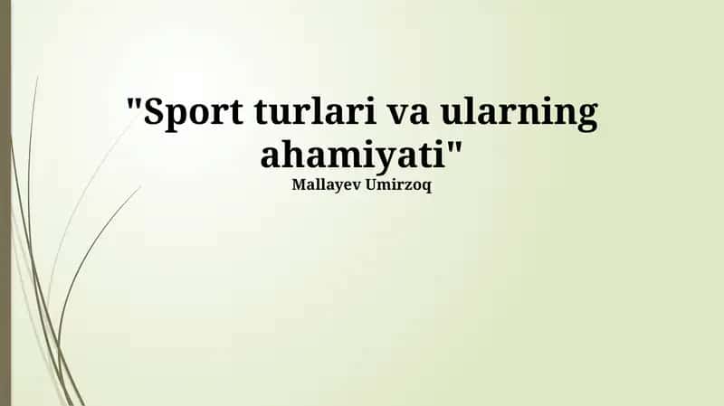 Sportning foydalari 1