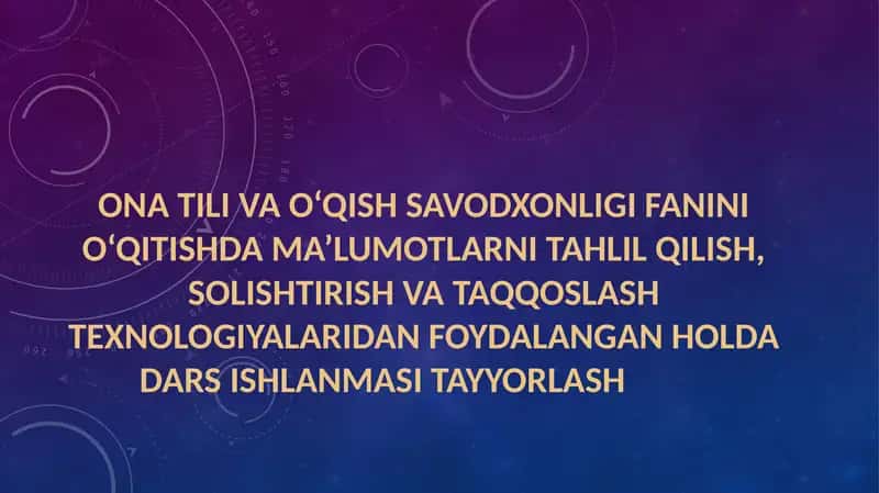 Ona tili va o‘qish savodxonligi fanini o‘qitish 1