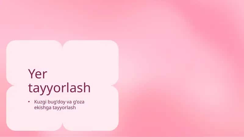 Yer tayyorlash 1