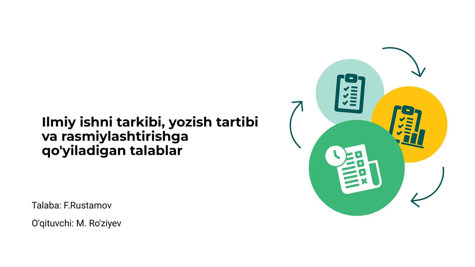 Ilmiy ishni tarkibi, yozish tartibi va rasmiylashtirishga qo'yiladigan talablar 1