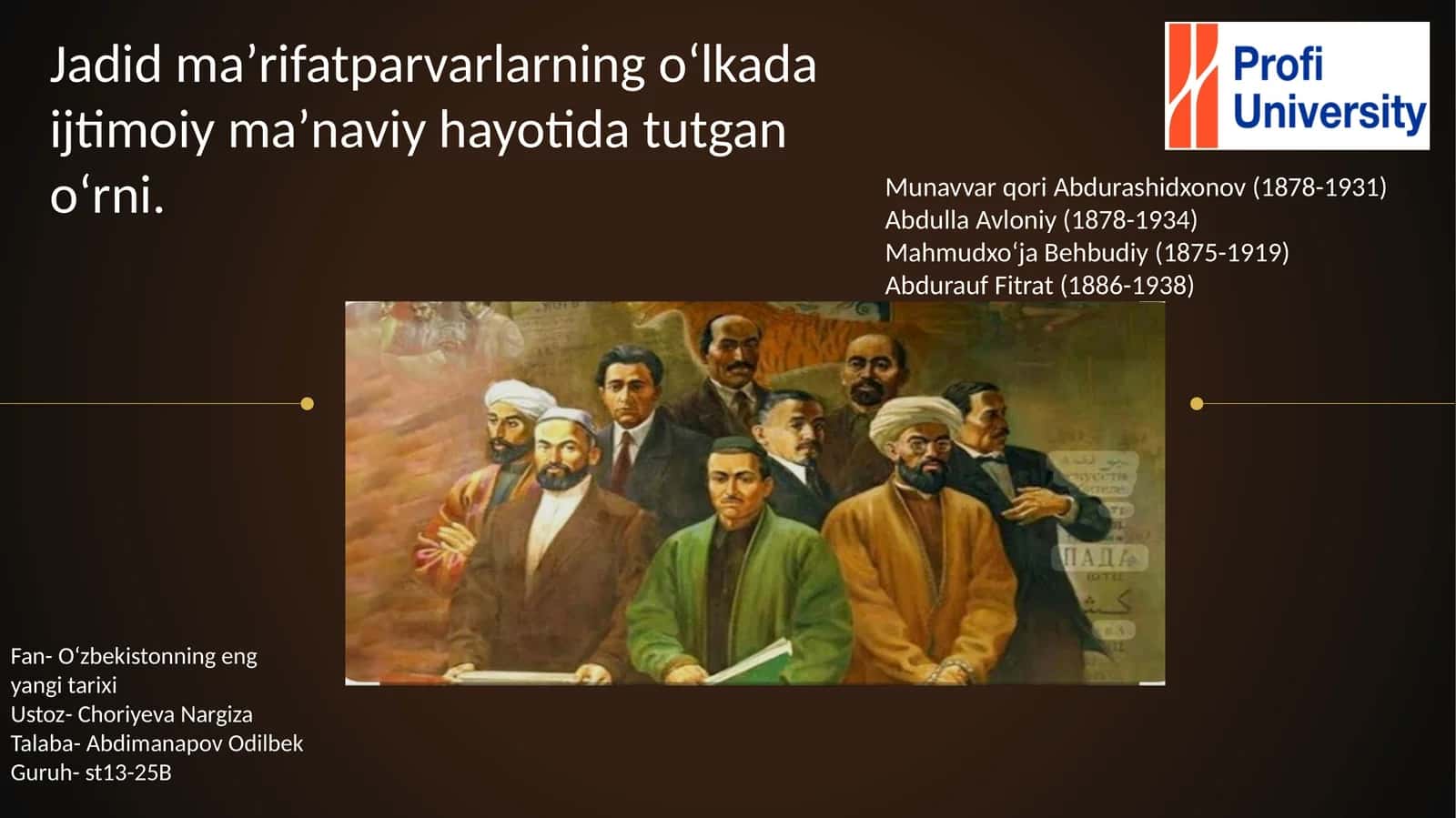 Jadid maʼrifatparvarlarning oʻlkada ijtimoiy maʼnaviy hayotida tutgan oʻrni 1
