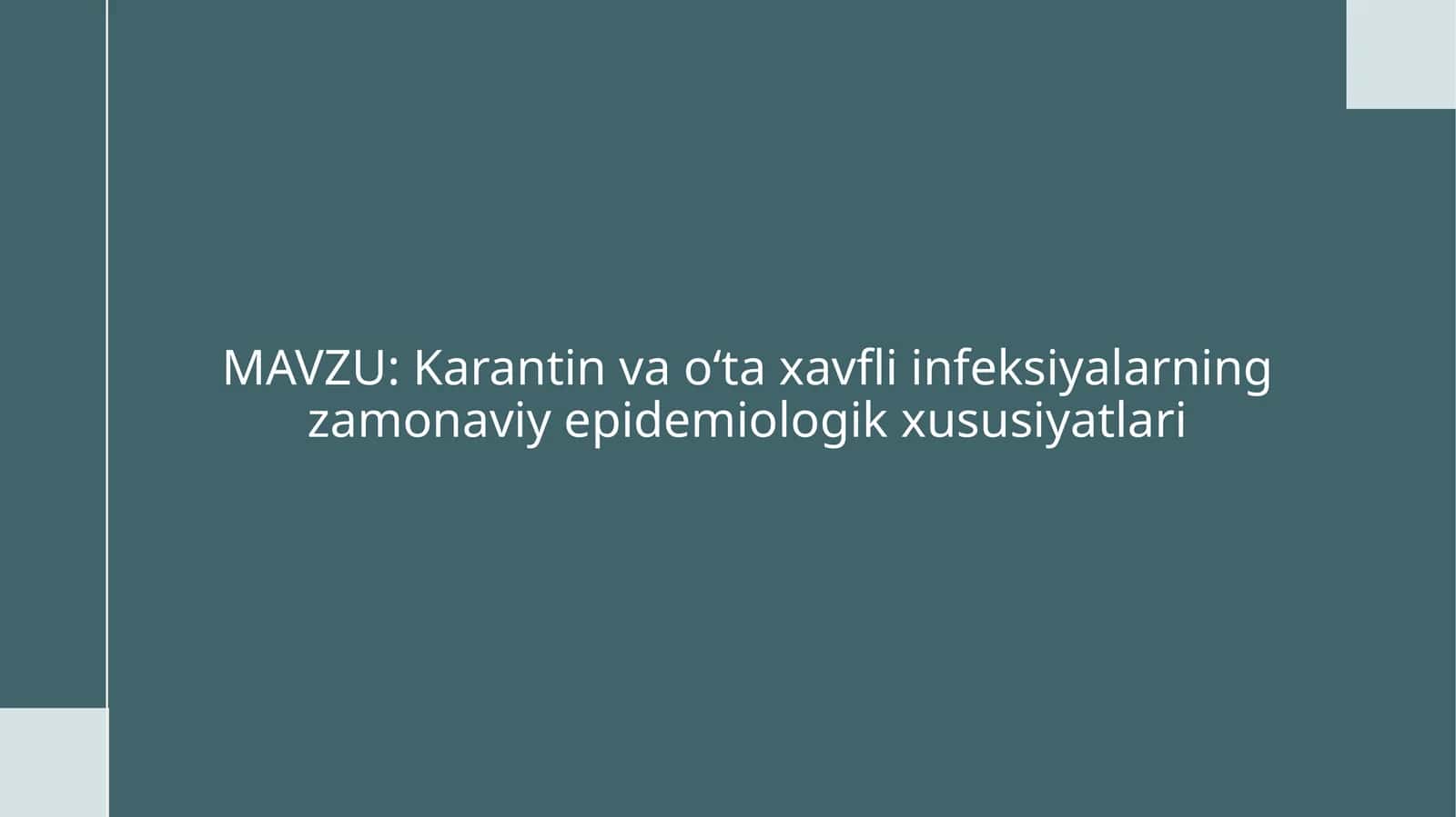 Karantin va o‘ta xavfli infeksiyalar (K va O‘XI) bilan kasallangan bemor aniqlanganda yoki gumon qil 1