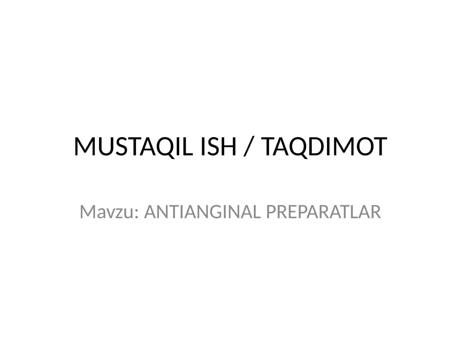 ANTIANGINAL PREPARATLAR 1