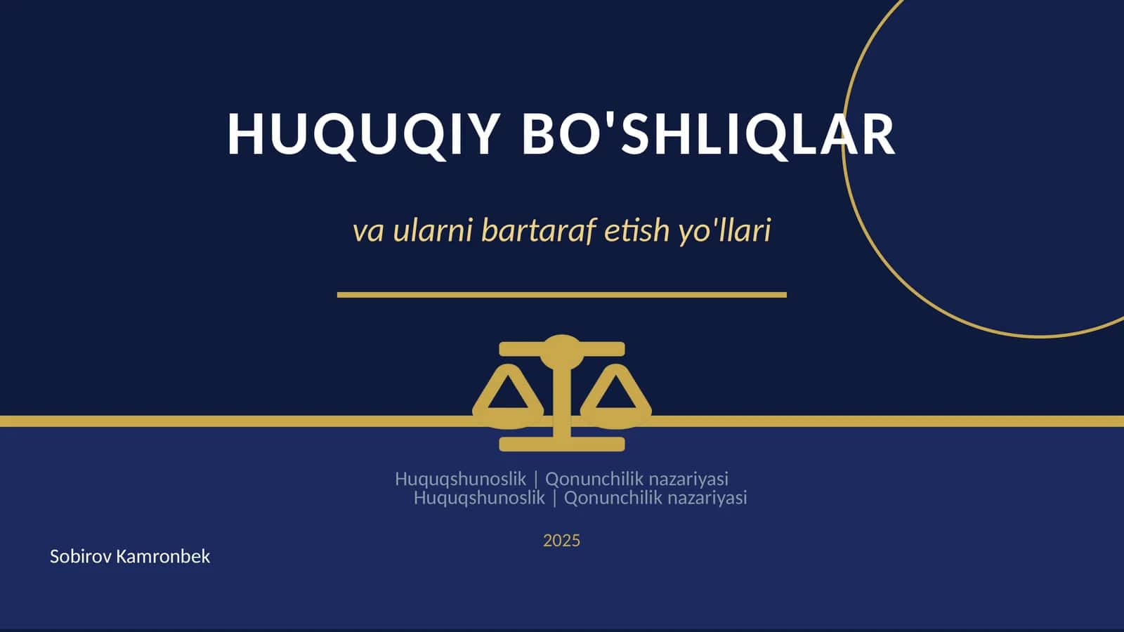 HUQUQIY BO'SHLIQLAR 1