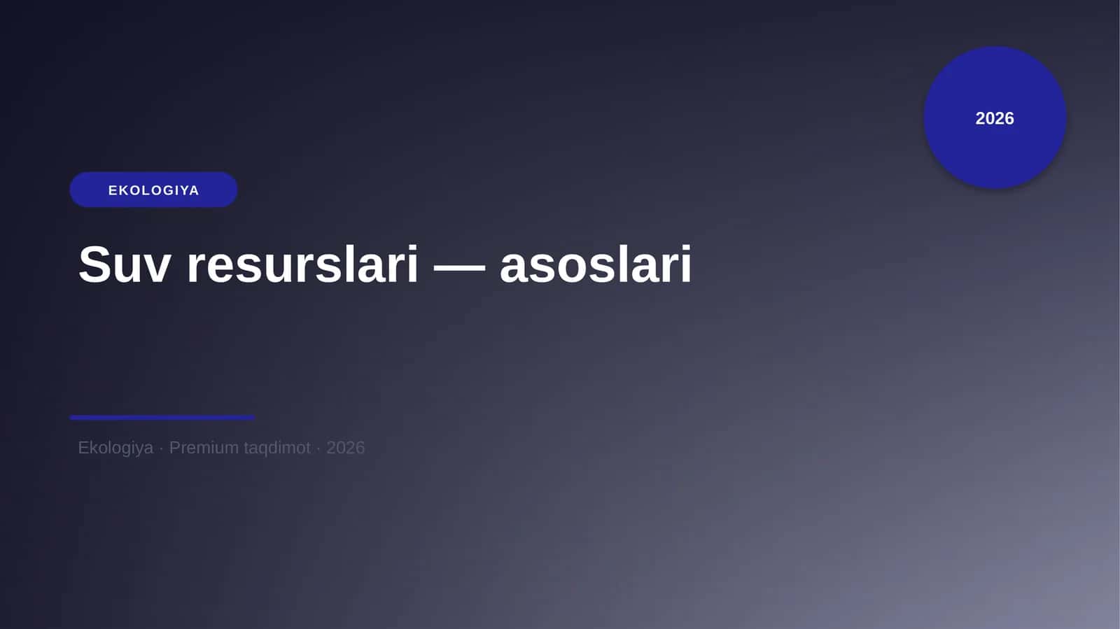 Suv resurslari — asoslari 1