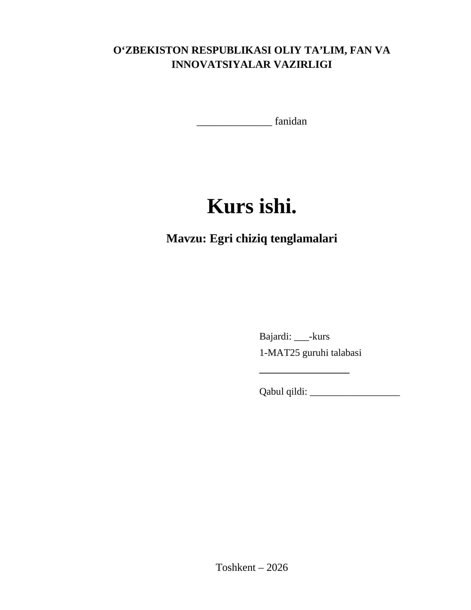 Egri chiziq tenglamalari 1