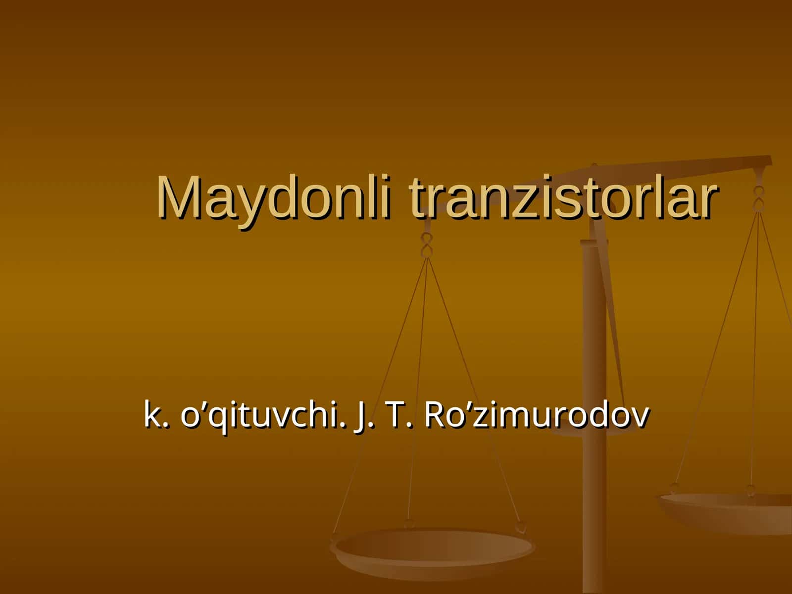 Maydonli tranzistorlar 1