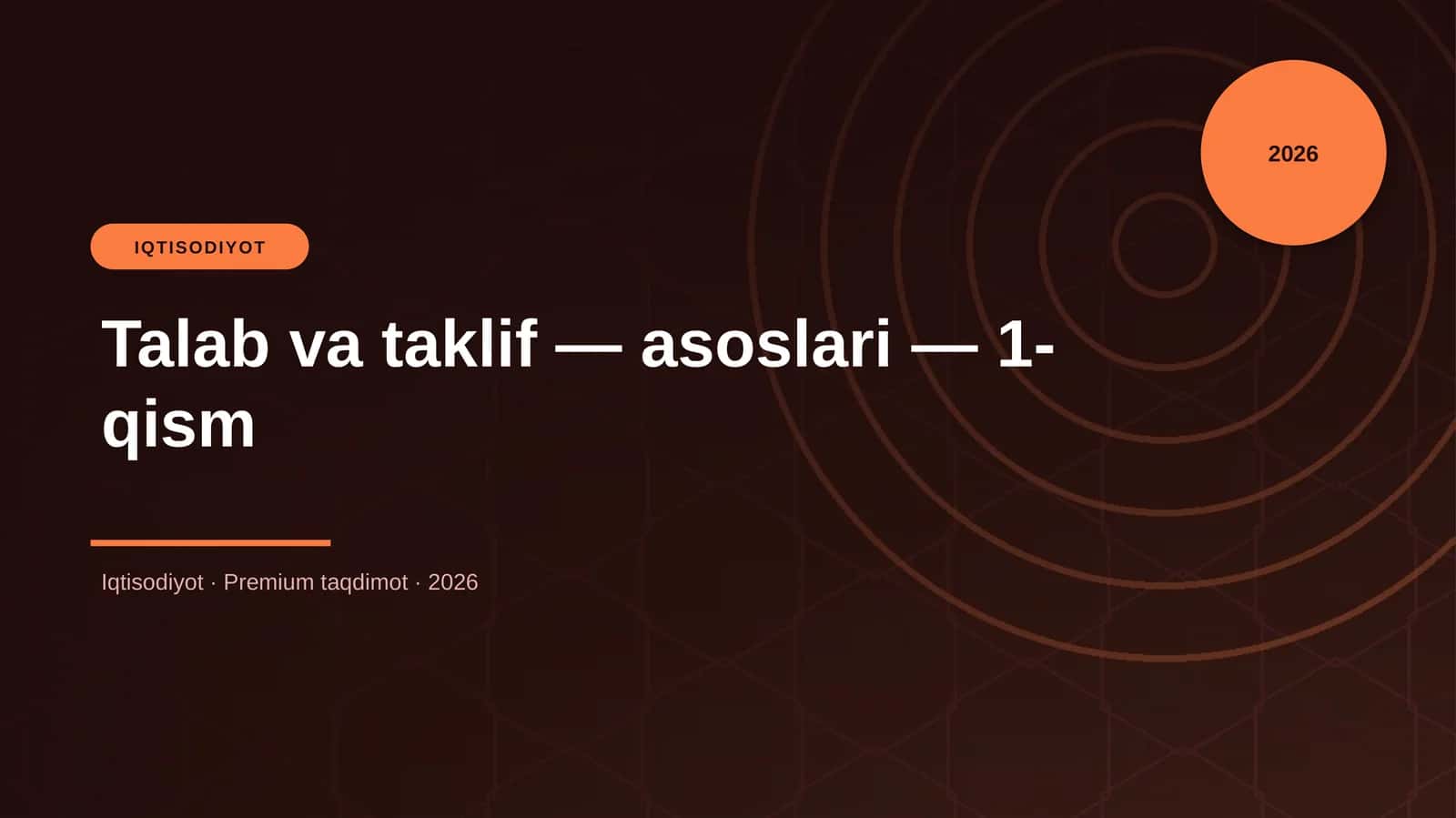 Talab va taklif — asoslari — 1-qism 1