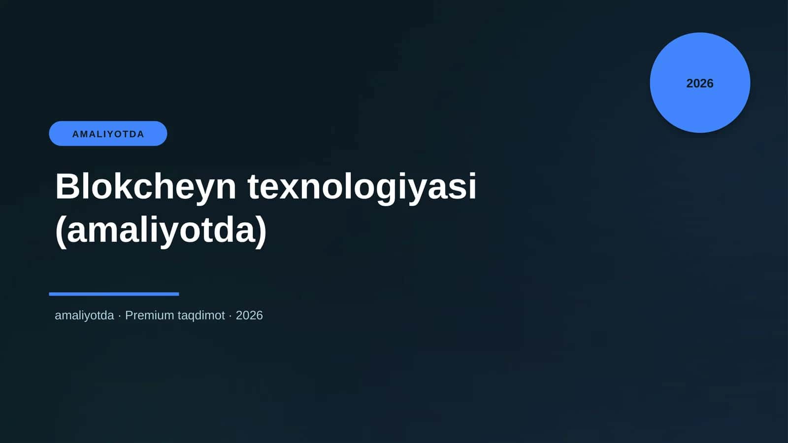 Blokcheyn texnologiyasi (amaliyotda) 1