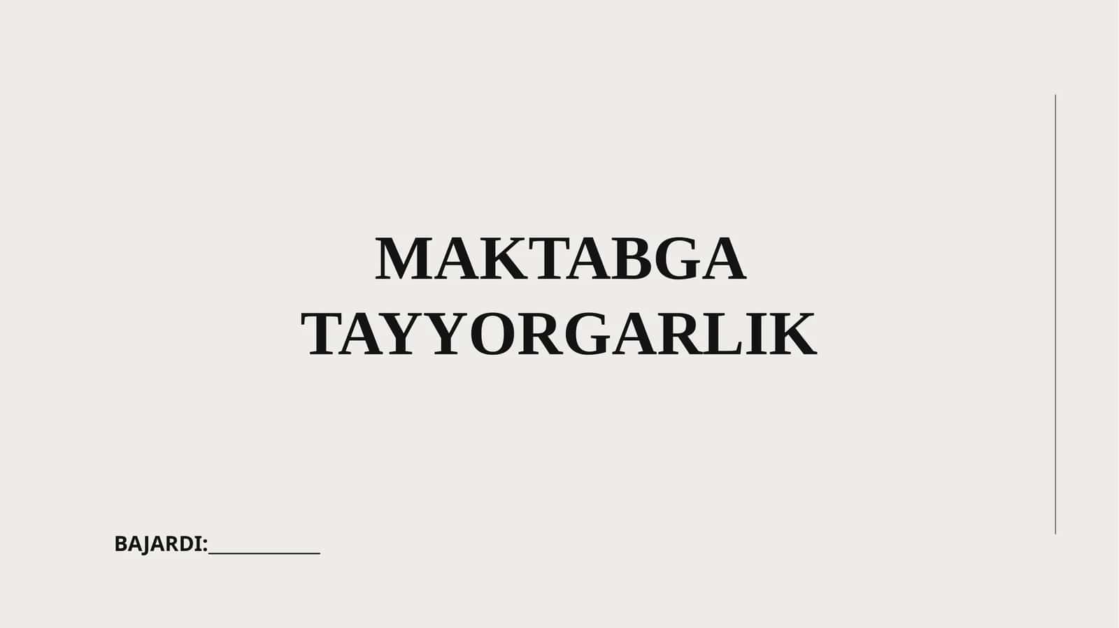 Maktabga tayyorgarlik 1