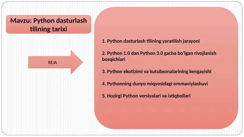 Python dasturlash tilining tarixi 1