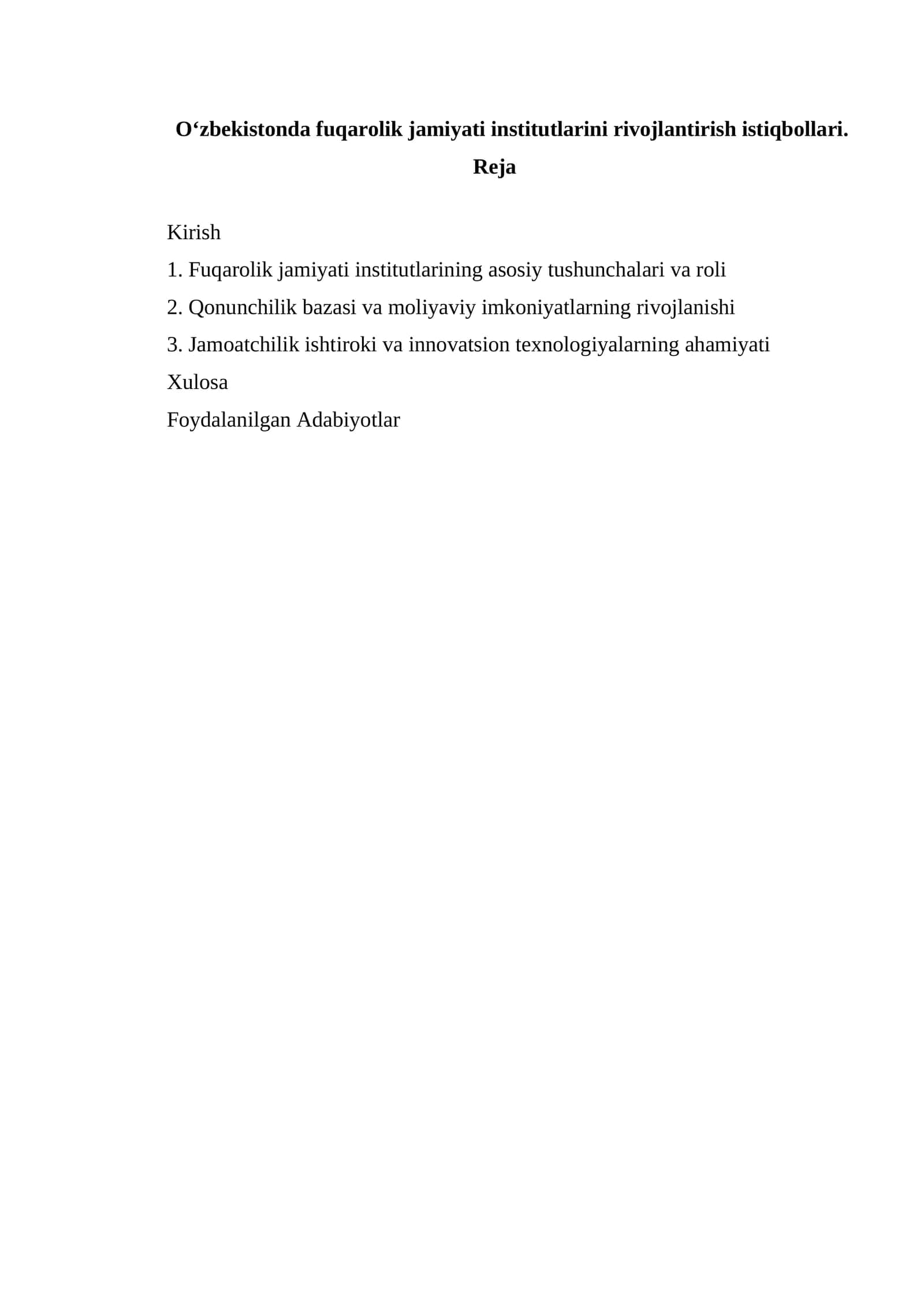 Fuqarolik jamiyati institutlarini rivojlantirish istiqbollari 1