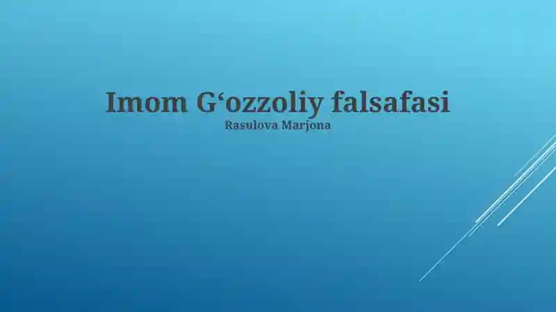Imom G‘ozzoliy falsafasi 1