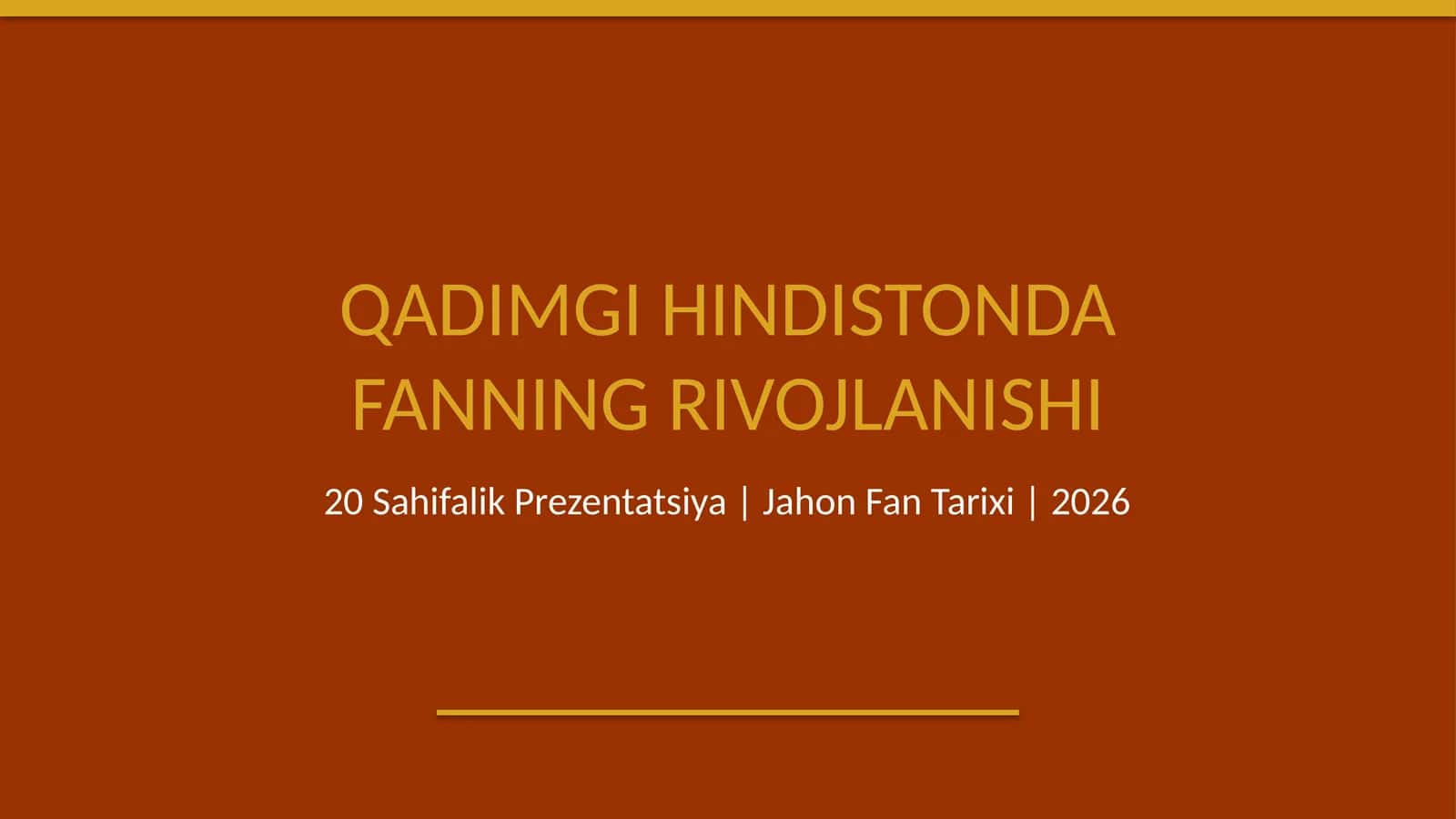 Qadimgi Hindistonda fanning rivojlanishi 1