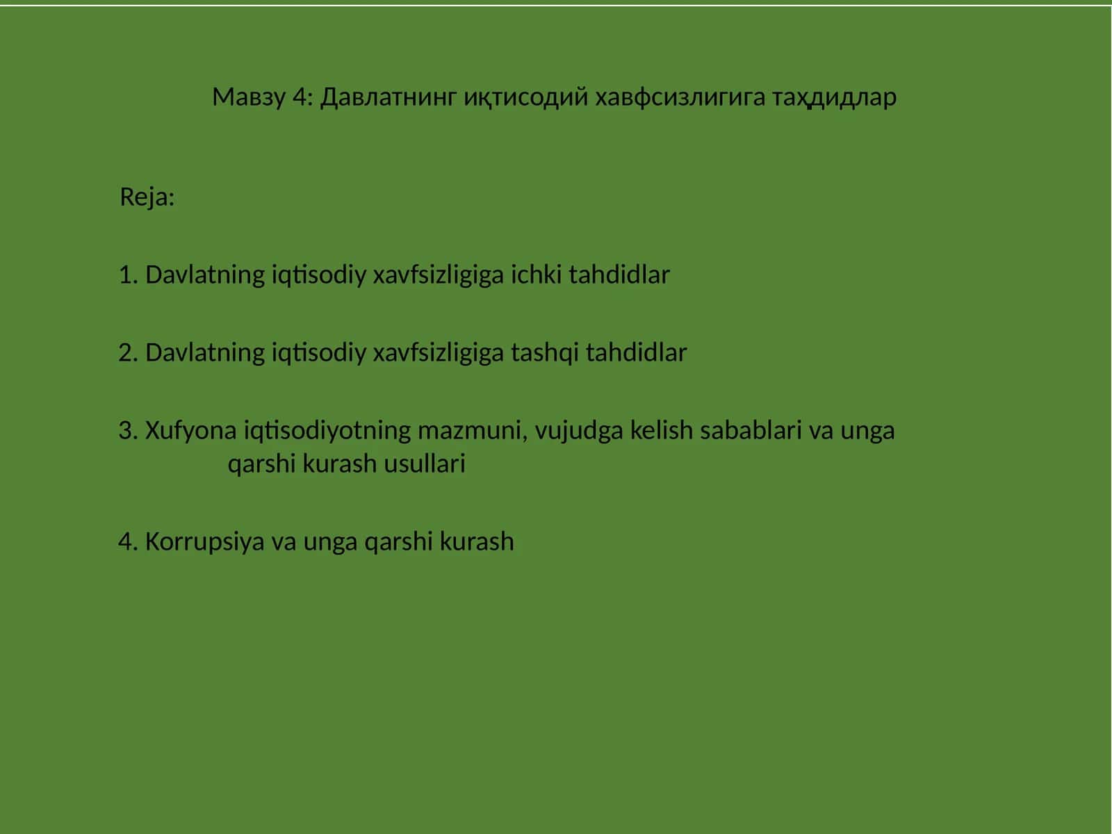 Davlatning iqtisodiy xavfsizligiga tashqi tahdidlar 1