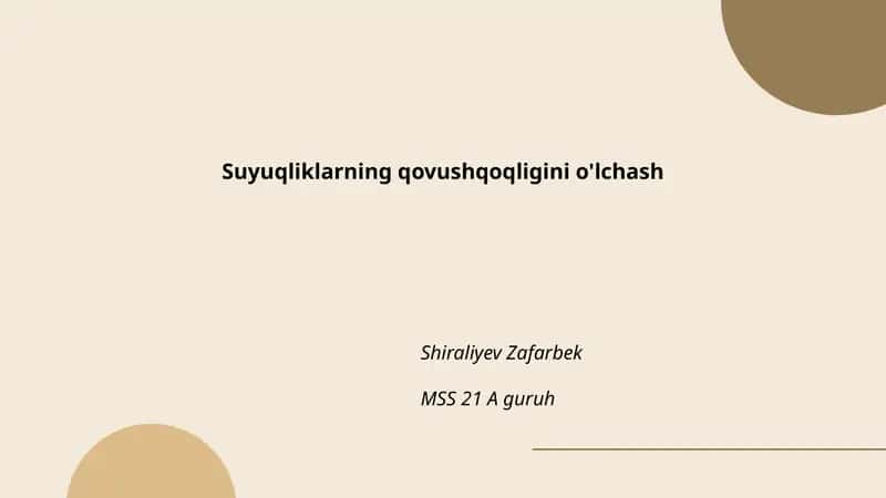 Suyuqliklarning qovushqoqligini o'lchash 1
