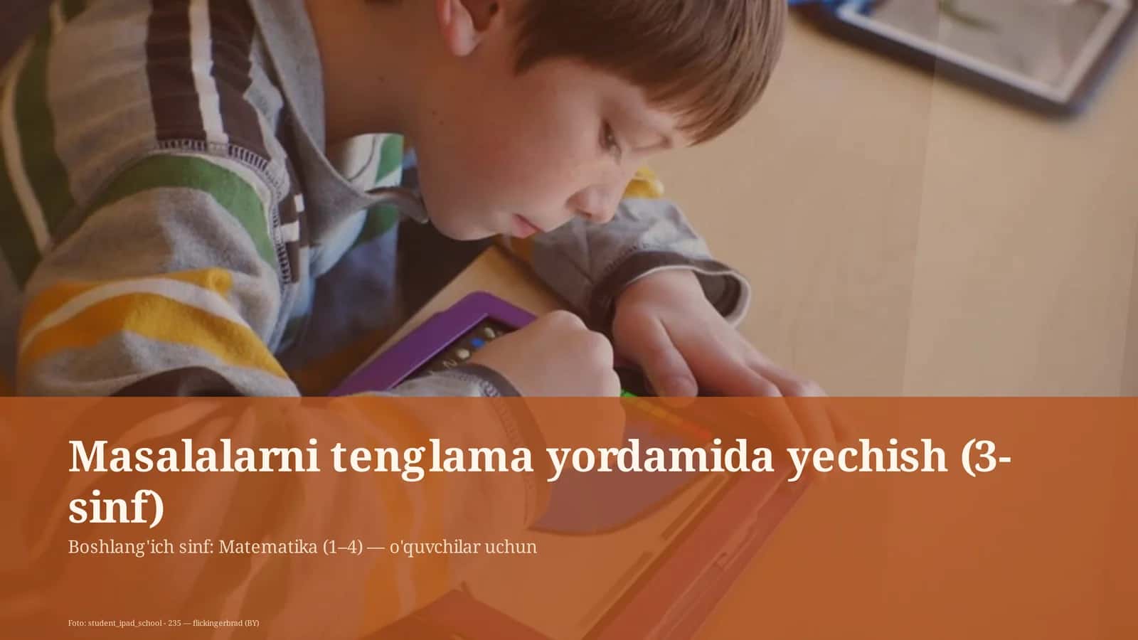Masalalarni tenglama yordamida yechish (3-sinf) 1