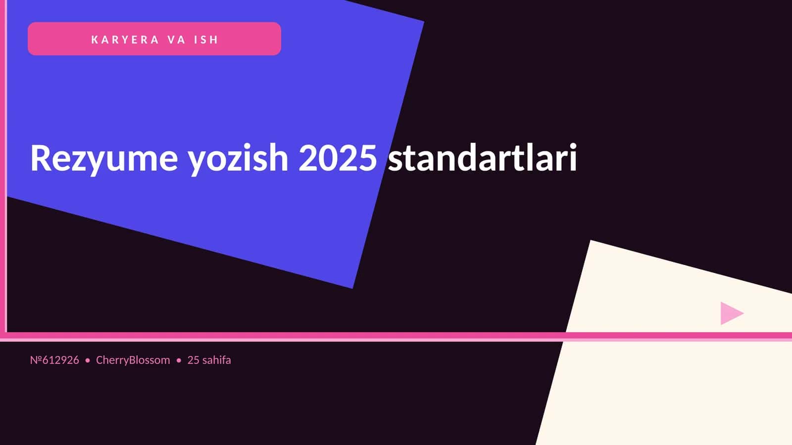 Rezyume yozish 2025 standartlari 1