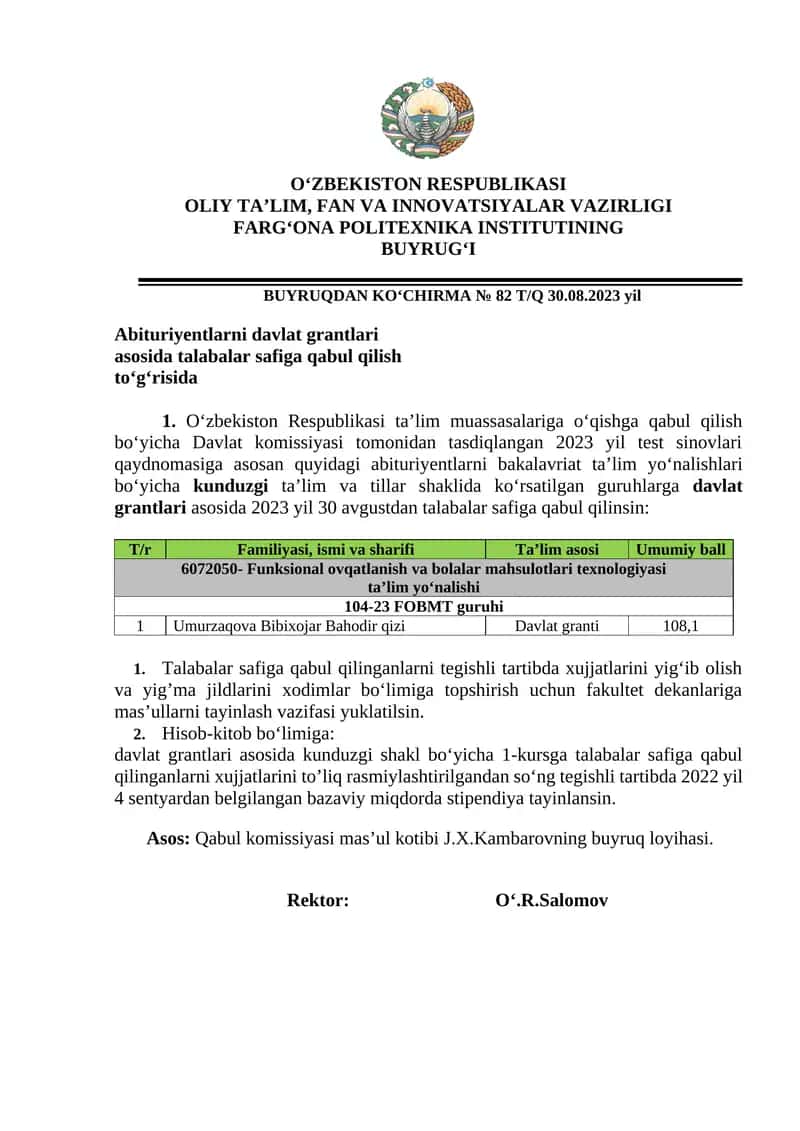 Funksional ovqatlanish va bolalar mahsulotlari texnologiyasi 1