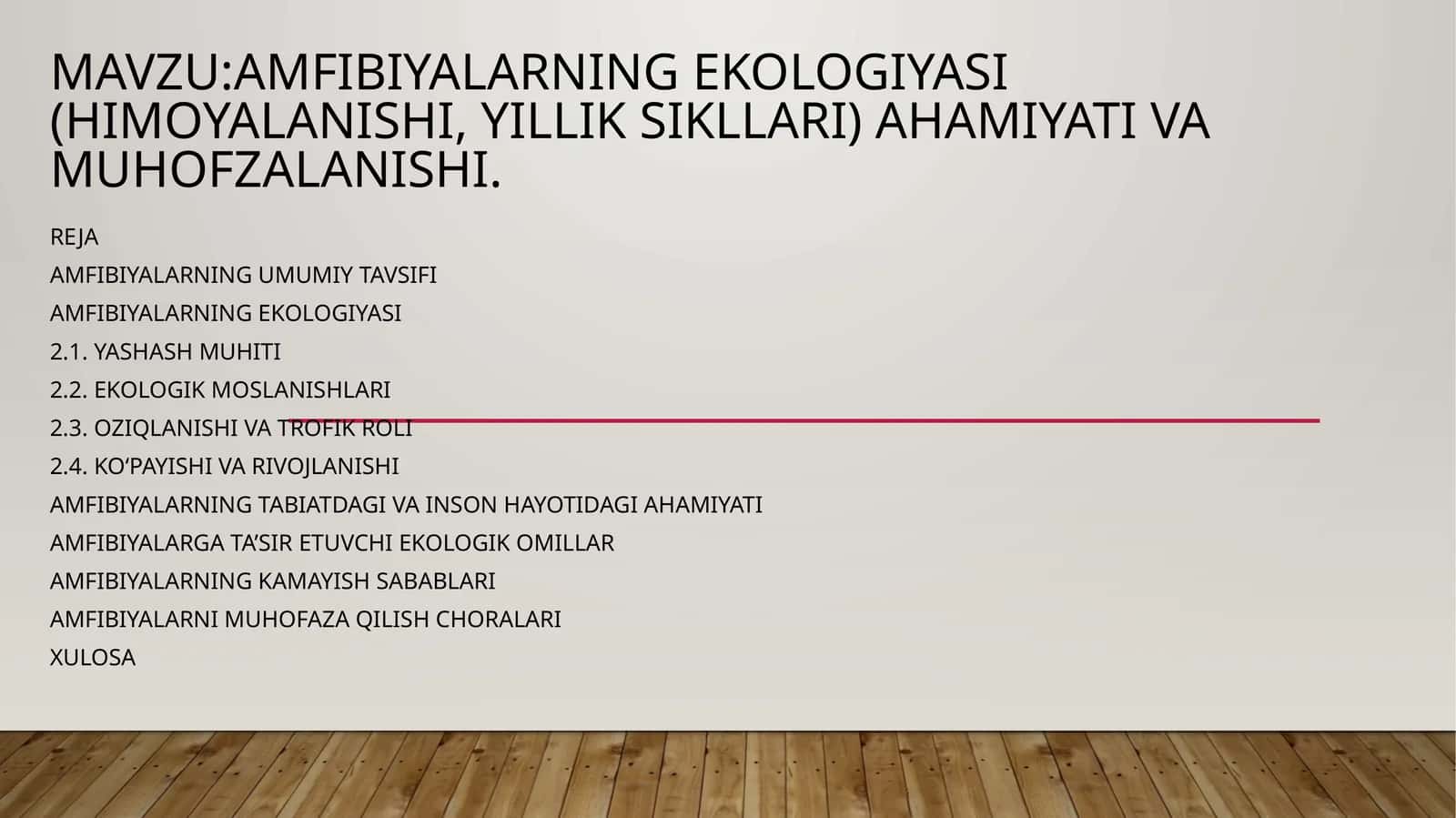 Amfibiyalarning ekologiyasi 1