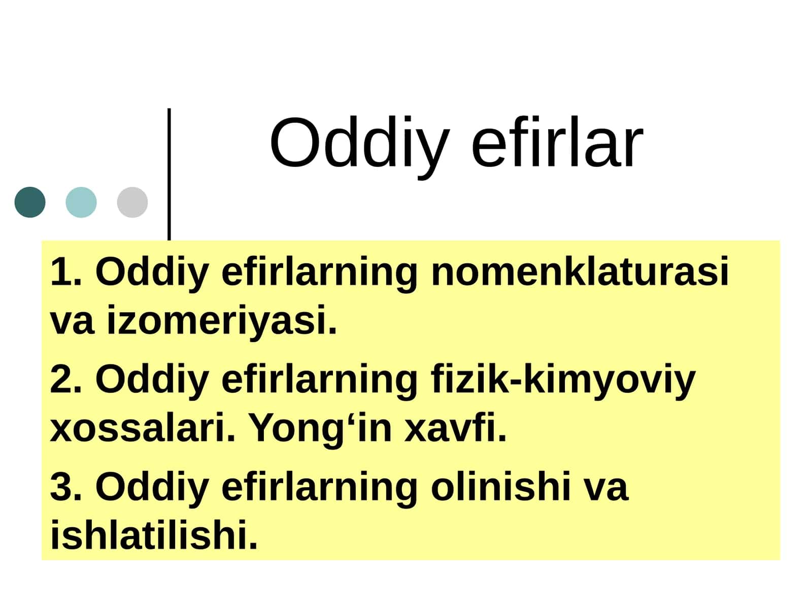 Оddiy efirlar 1