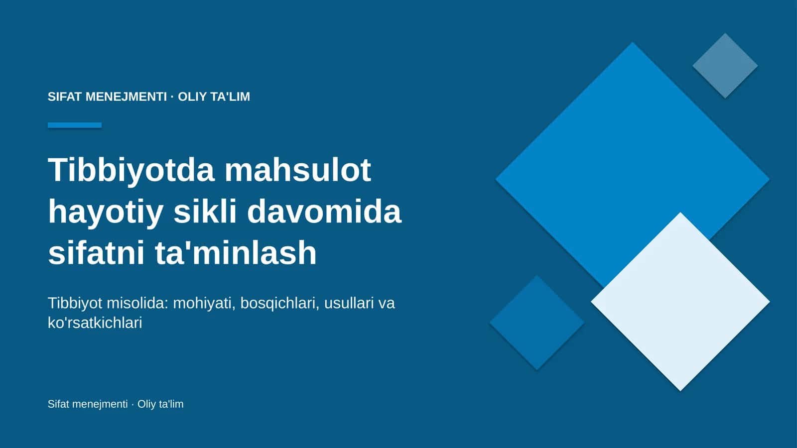 tibbiyotda mahsulot hayotiy sikli davomida sifatni ta'minlash 8701 1