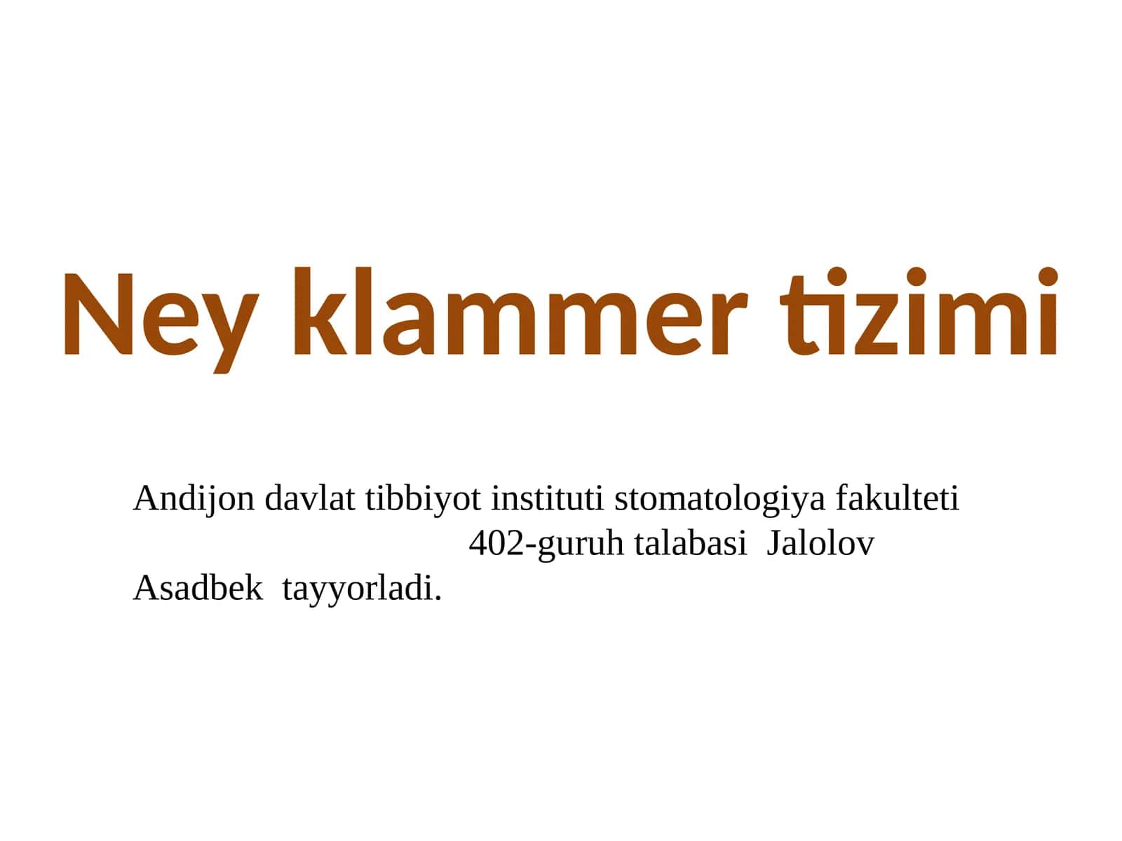 Ney klammer tizimi 1