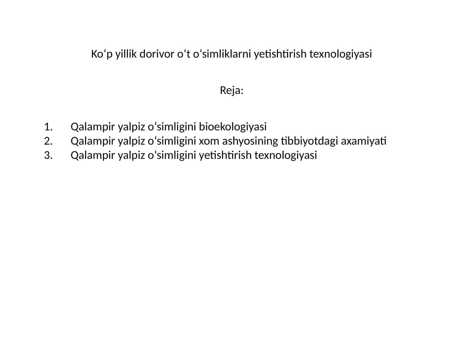 Qalampir yalpiz o‘simligini yetishtirish texnologiyasi 1