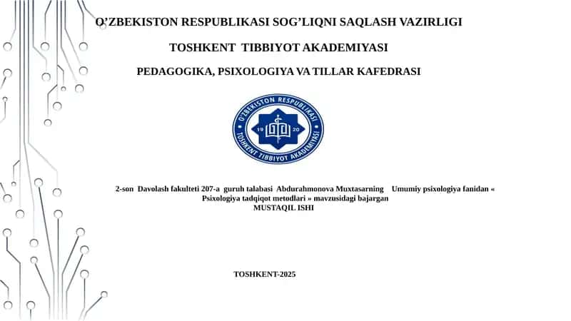Psixologiya tadqiqot metodlari 1