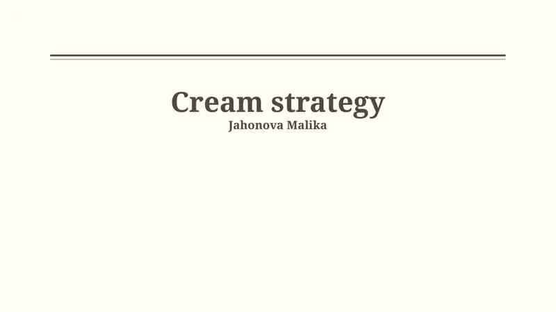 CREAM Strategy 1