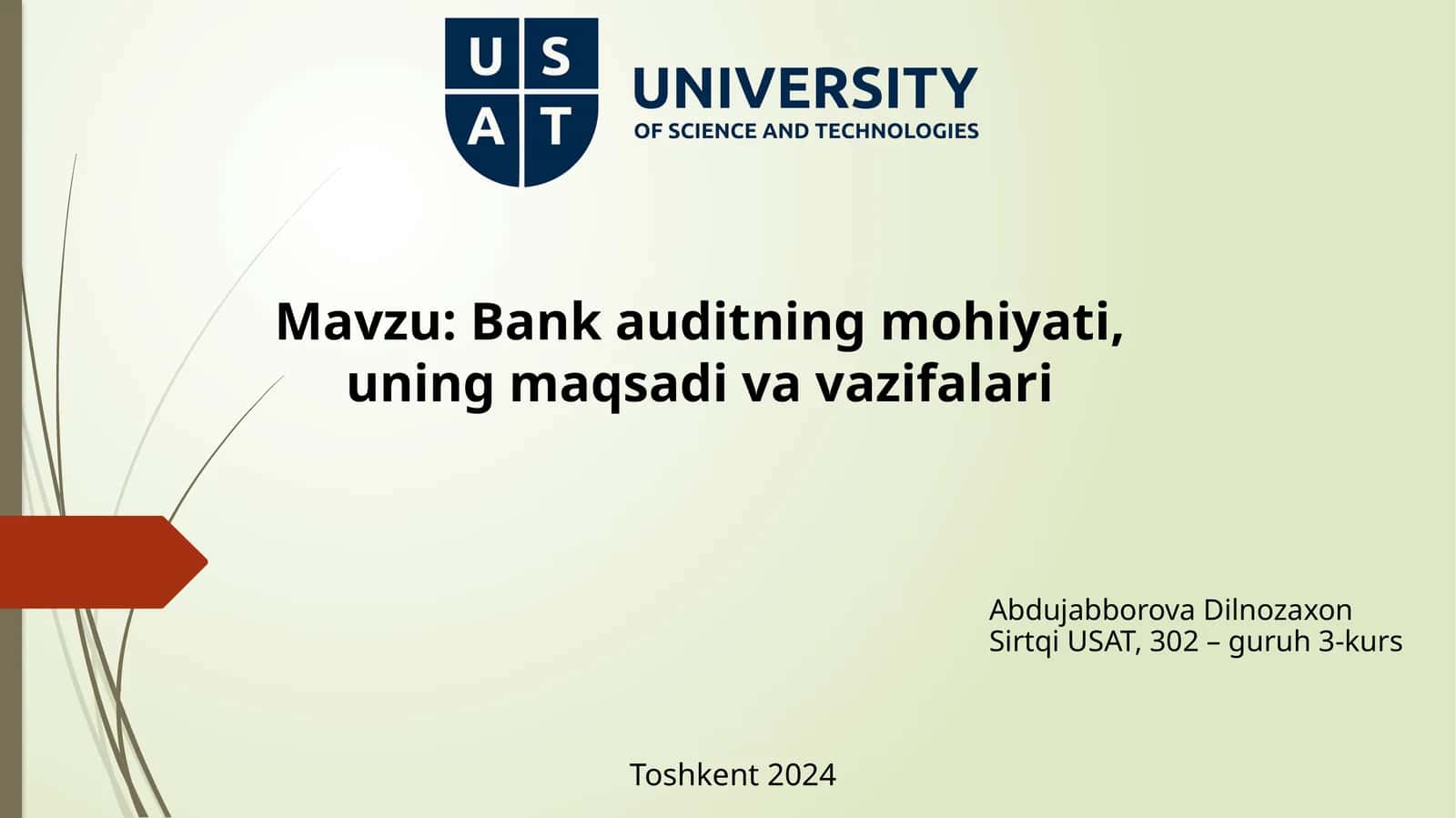 Auditning mohiyati, uning maqsadi va vazifalari 1