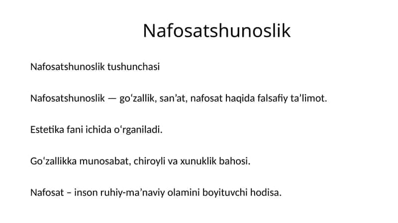 Nafosatshunoslik 1