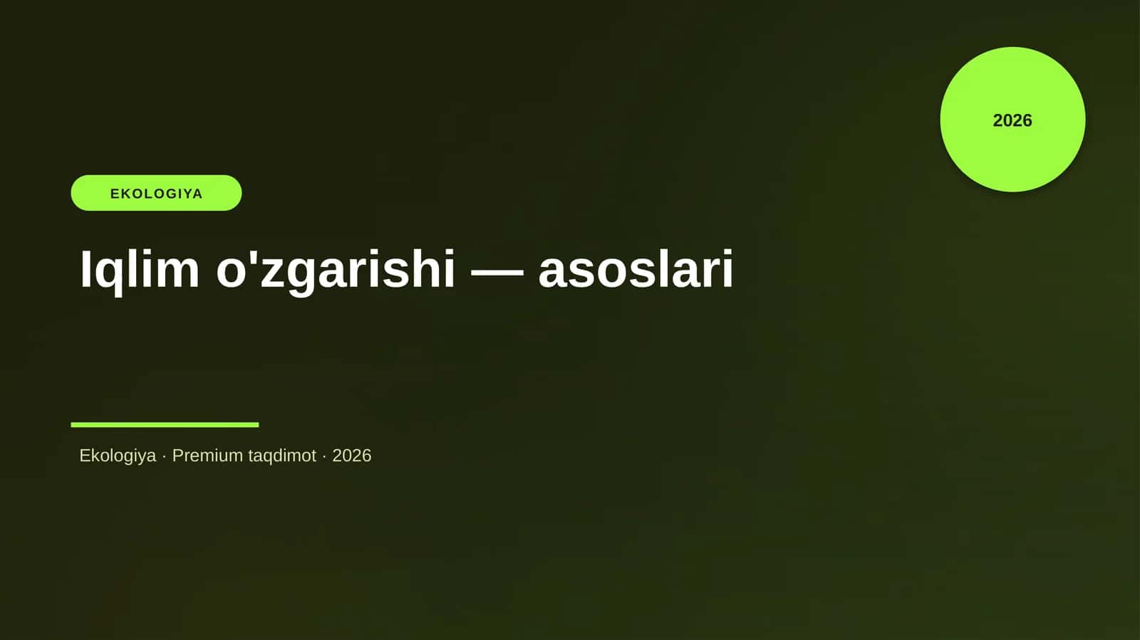 Iqlim o'zgarishi — asoslari 1