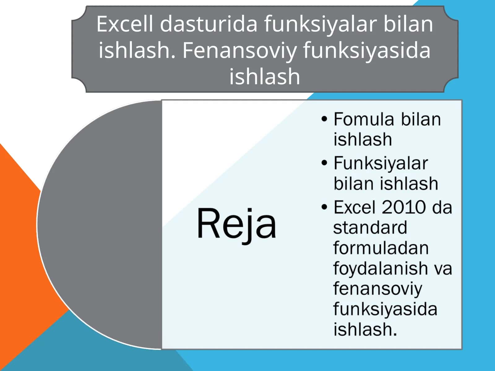 Excell dasturi 1