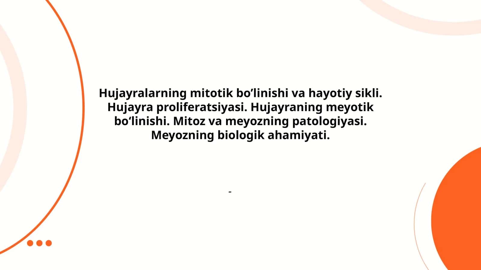 Hujayralarning mitotik bo’linishi va hayotiy sikli 1