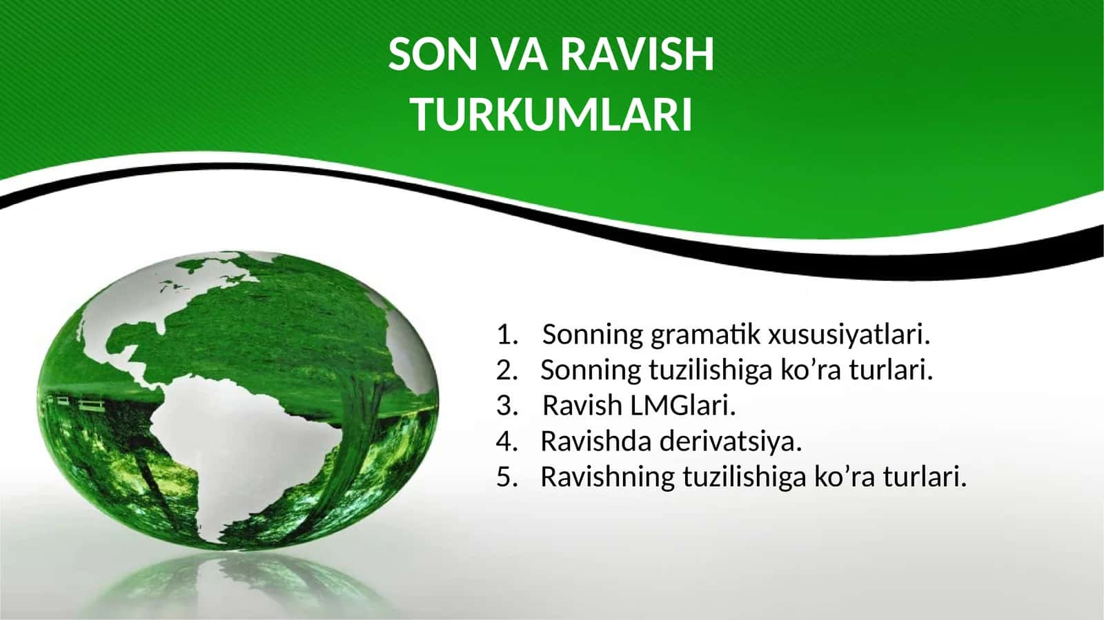 Son va Ravishturlar 1